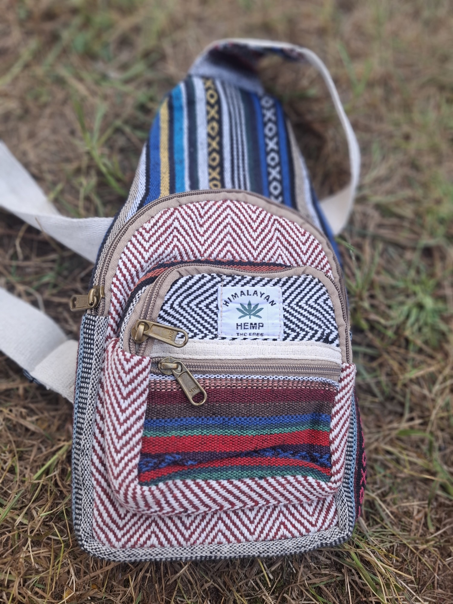 Torba Sling Bordowy Patchwork – widok główny