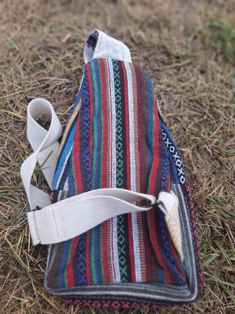 Torba Sling Bordowy Patchwork – widok 2